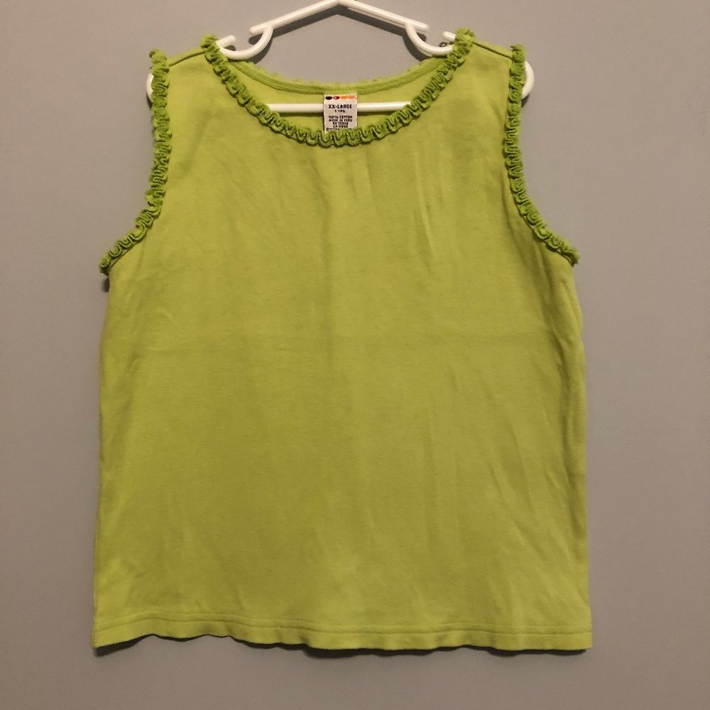 Gymboree Vintage 2000 XXL 7 yrs Lime ruffle tank